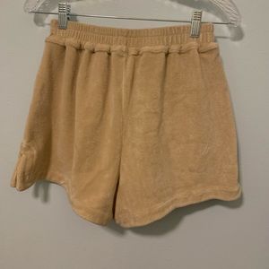 Frankies Bikinis Terri Cloth Shorts. Size: Large, runs small. Color:beige.